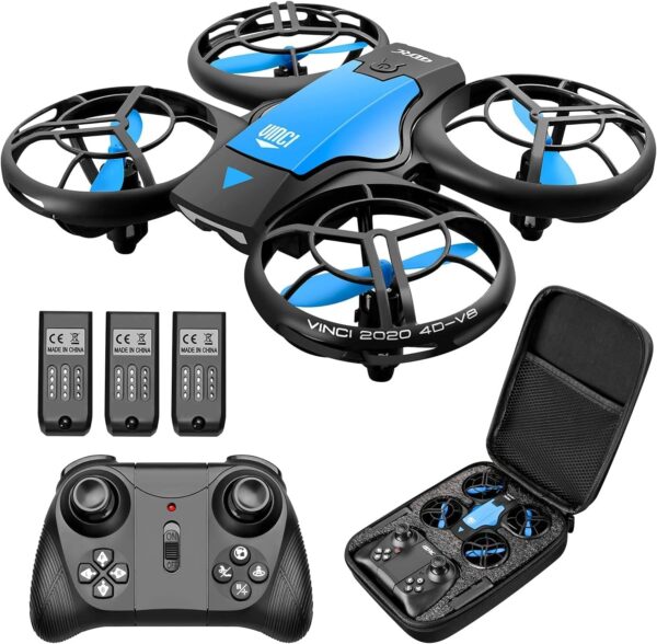 4DRC Mini Drone for Kids Hand Operated RC Quadcopter with 3 Batteries Longer Flight Time, Altitude Hold, Headless Mode, Throwing GO, 3D Flip and 3 Speed Modes Aeroplane for Beginners, Blue