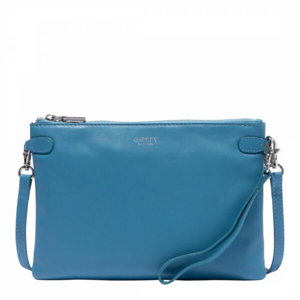 BRAND NEW OSPREY BLUE EMPIRE CROSSBODY GRAINY HIDE BAGS